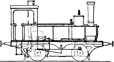 0-4-0: under the Whyte notation system, the simplest form of steam locomotive, with two axles and four...