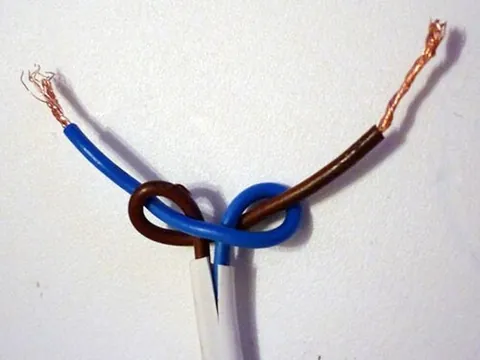 electrician's knot: a knot between two wires, immediately before the socket, to reduce strain on cables when they are...