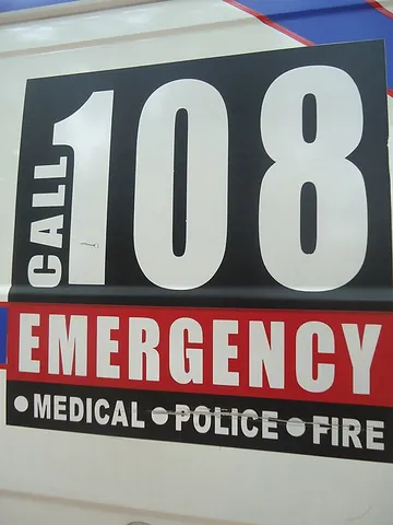 108: a telephone number for emergency services in India