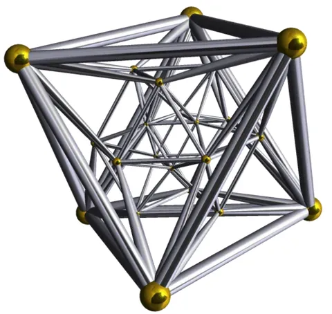24-cell: a four-dimensional polytope whose twenty-four bounding facets are octahedra and which has no...