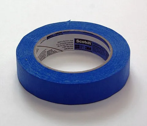 painter's tape: masking tape; masking tape with a weaker adhesive than regular masking tape, optimizing removal