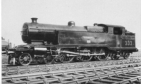 4-6-4: under the Whyte notation system, a steam locomotive that has four leading wheels arranged in a...
