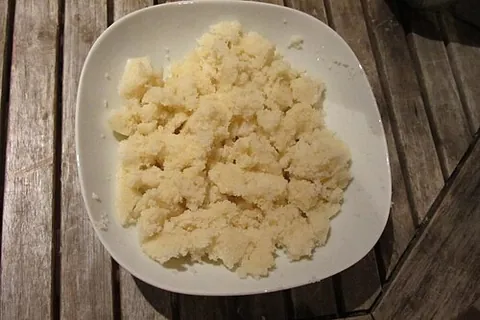 attiéké: fermented cassava pulp, a side dish in the cuisine of Côte d'Ivoire