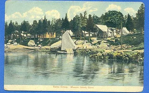 mason's island: an island south of Mystic in the town of Stonington, New London County, Connecticut, United States