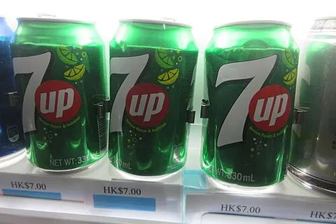 7 up: a lemon-lime-flavored, non-caffeinated soft drink