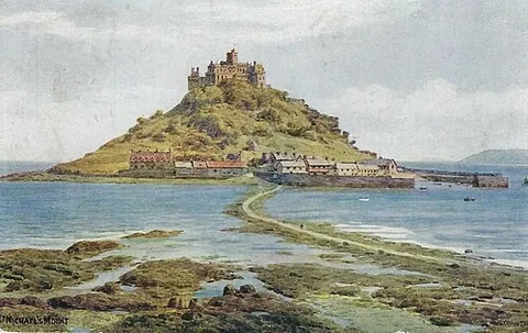 st michael's mount: a small island and civil parish (without a council), with a small village and castle, accessible on...