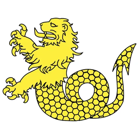 dragonné: like a dragon in the hinder part, and a lion or other creature in the fore part