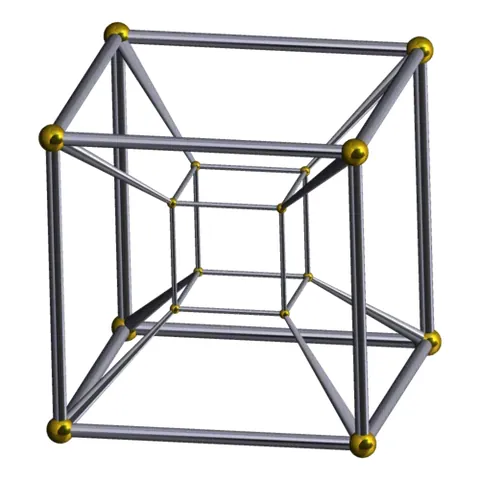 8-cell: a four-dimensional polytope, analogous to a cube, whose eight bounding facets are cubes; a tesseract