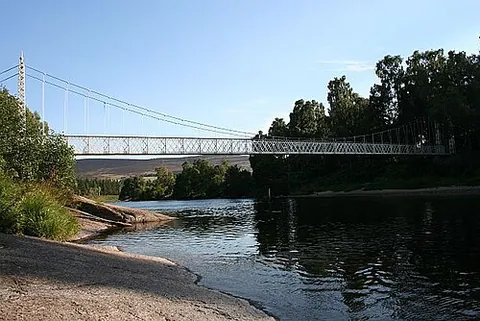 cambus o' may: a locality on the River Dee east of Ballater, Aberdeenshire council area, Scotland (OS grid ref...
