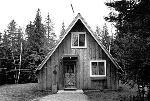 a-frame: an architectural structure, in the shape of an "A", having two straight sides meeting at the top
