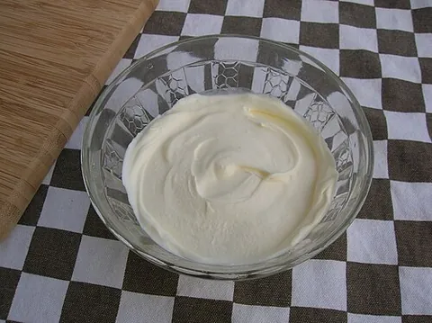crème fraîche: a slightly soured thick cream (generally less sour than sour cream)