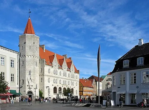 aalborg: a port city, the capital of North Jutland, Denmark; the fourth-largest city in Denmark