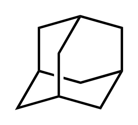 adamantane: a polycyclic hydrocarbon, C₁₀H₁₆, having a cagelike structure similar to a portion of the diamond...