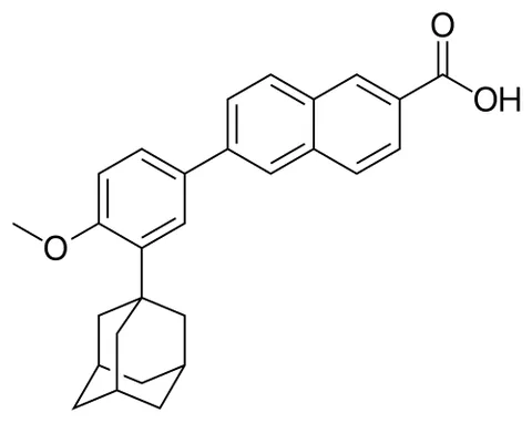 adapalene: a retinoid C₂₈H₂₈O₃ applied topically to the skin in the treatment of acne vulgaris. It is marketed...