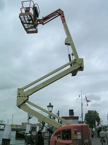 aerial work platform: a mechanical device used to provide temporary access to areas at high levels