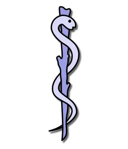 aesculapian staff: a symbol of the medical profession, ⟨⚕⟩, consisting of a staff with a single snake or worm twined...