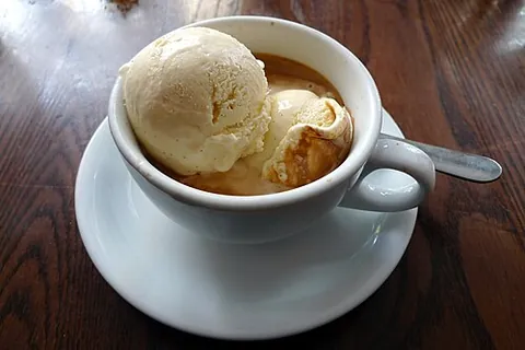 affogato: a drink or dessert (especially ice cream) topped with espresso and sometimes a caramel or chocolate...