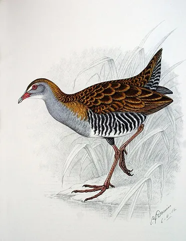 african crake: crex egregia, a bird from the family Rallidae