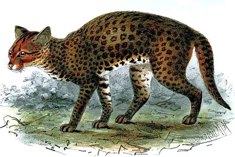 african golden cat: caracal aurata, a wild cat endemic to the rainforests of West and Central Africa
