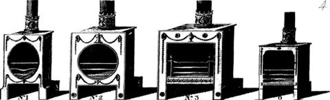 air stove: a precursor to the radiator, functioning by heating a current of air which is directed against its...