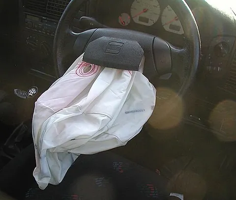 airbag: a protective system in automobiles in which when a crash occurs, a bag containing nitrogen, formed...