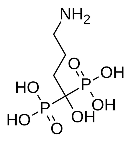 alendronic acid: a bisphosphonate C₄H₁₃NO₇P₂ used to inhibit bone resorption especially in the treatment of...