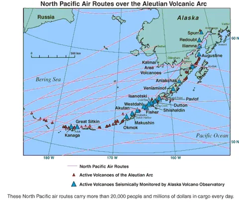 aleutian islands: an archipelago of more than three hundred small volcanic islands forming an island arc in the...