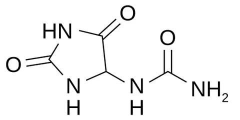 allantoin: a diureide of glyoxylic acid, used in various pharmaceutical and cosmetic products; or a derivative...