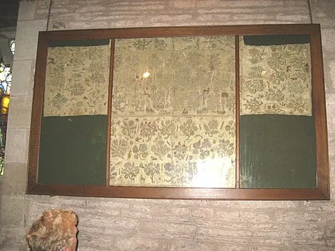 altar cloth: a decorative cloth that is used to cover the top, front, and sides of an altar
