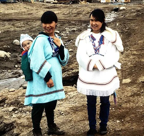 amauti: an Inuit parka designed to carry a small child