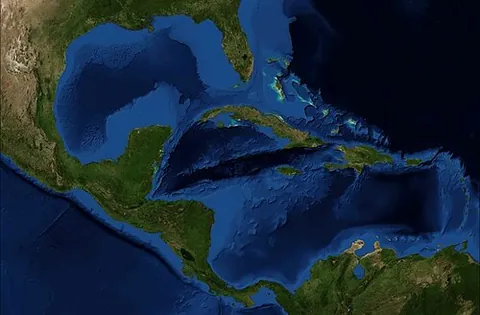 american mediterranean sea: a scientific name for the Mediterranean dilution basin, including the Caribbean Sea and the Gulf of...