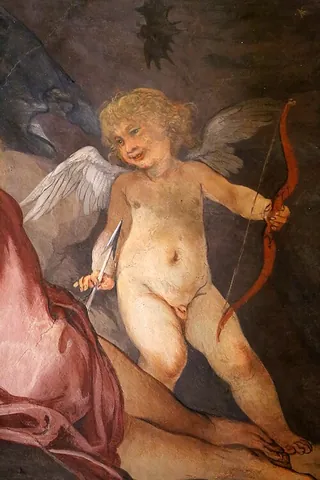 amorino: a cupid (a putto, commonly with bow and arrow, representing love)