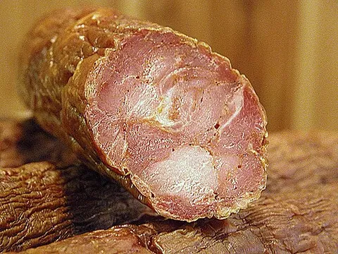 andouille: a spiced, heavily smoked Cajun pork sausage, often made from the entire gastrointestinal system of...