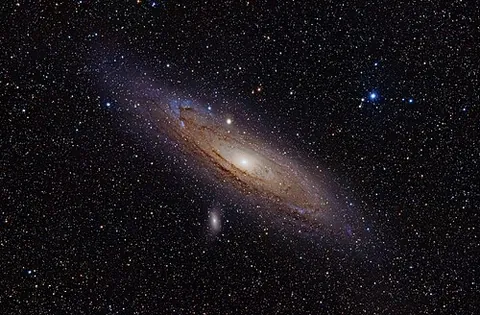 andromeda galaxy: a spiral galaxy in the Local Group and closest to the Milky Way, visible to the naked eye in the...