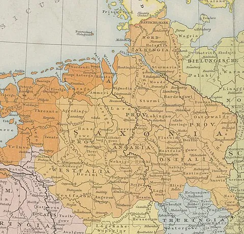 angria: a region of Germany, located in what is now Lower Saxony and North Rhine-Westphalia