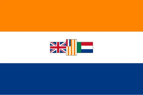 apartheid flag: oranje, Blanje, Blou
