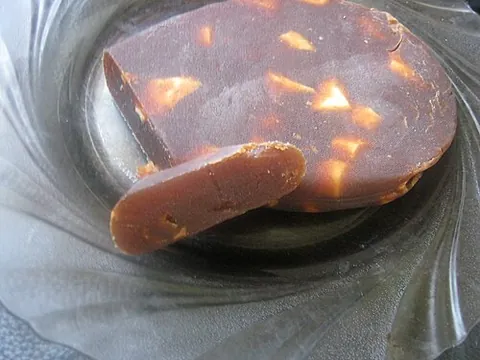apple cheese: a traditional Lithuanian dessert made from cooked apples sweetened with sugar or (originally) honey