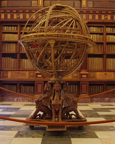 armillary sphere: an instrument consisting of graduated metal circles used to represent the motions of celestial...