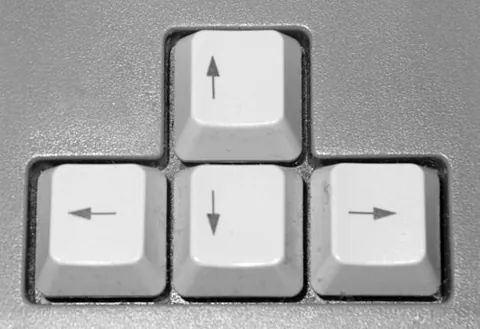 arrow key: any of a set of keyboard keys marked with directional arrows, used for navigation through documents...
