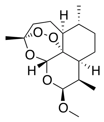 artemether: an antimalarial derived from artemisinin, and used to treat multiply drug-resistant strains of...