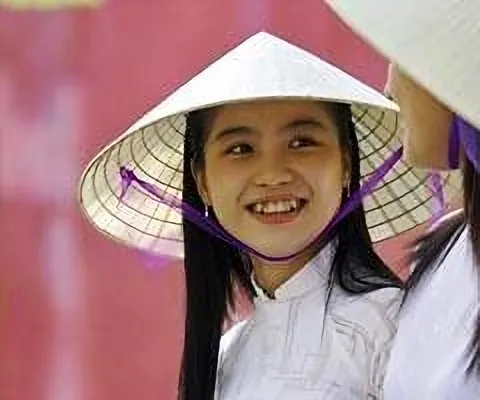 asian conical hat: a large conical hat popular in some Asian countries, made of bamboo or straw