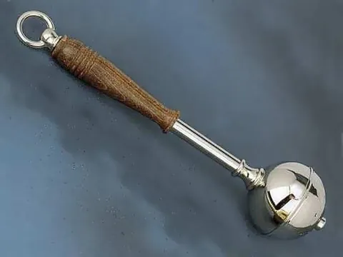 aspergillum: an implement, in the form of a brush or of a rod with a perforated container, for sprinkling holy...