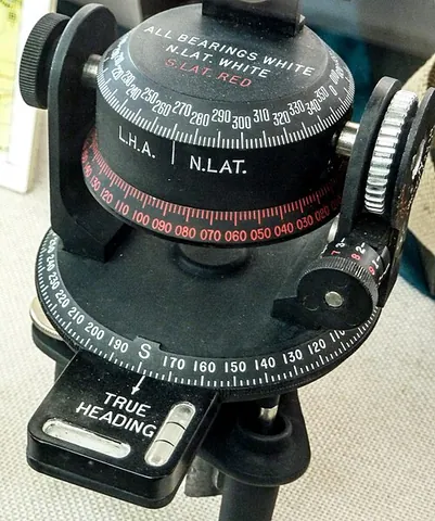 astrocompass: a form of compass in which the direction is evaluated by sighting stars of a known position
