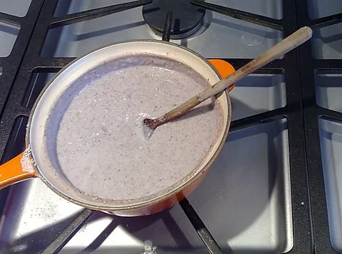 atole: a sweetened thick drink or thin gruel made from cornmeal, served hot