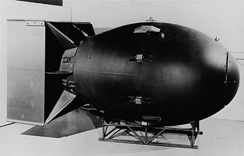 atomic bomb: a nuclear weapon that obtains its destructive energy from nuclear fission