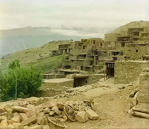 aul: a village encampment in the Caucasus, Central Asia or the Southern Urals