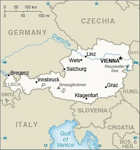 austria: a country in Central Europe. Official name: Republic of Austria. Capital and largest city: Vienna