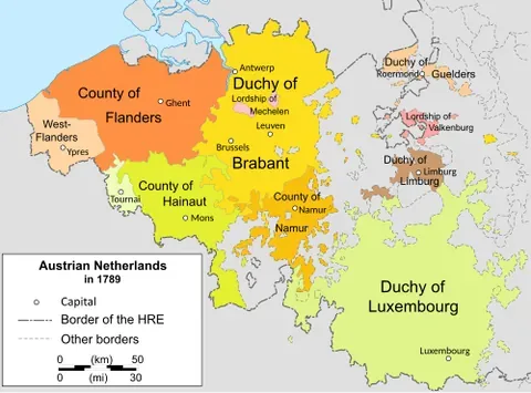 austrian netherlands: a former dependent territory of the Austrian Empire, consisting of the southern part of the Low...