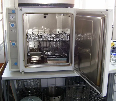 autoclave: a strong, pressurized, heated vessel, as for laboratory experiments, sterilization, cooking or...