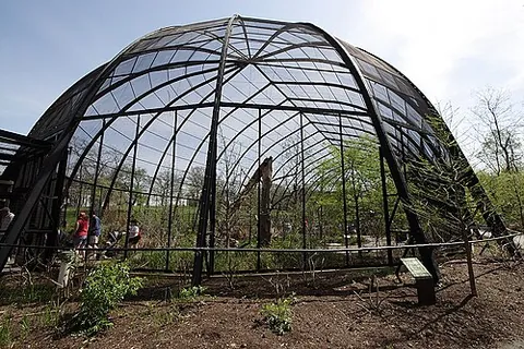 aviary: a house, enclosure, large cage, or other place for keeping birds confined; a birdhouse